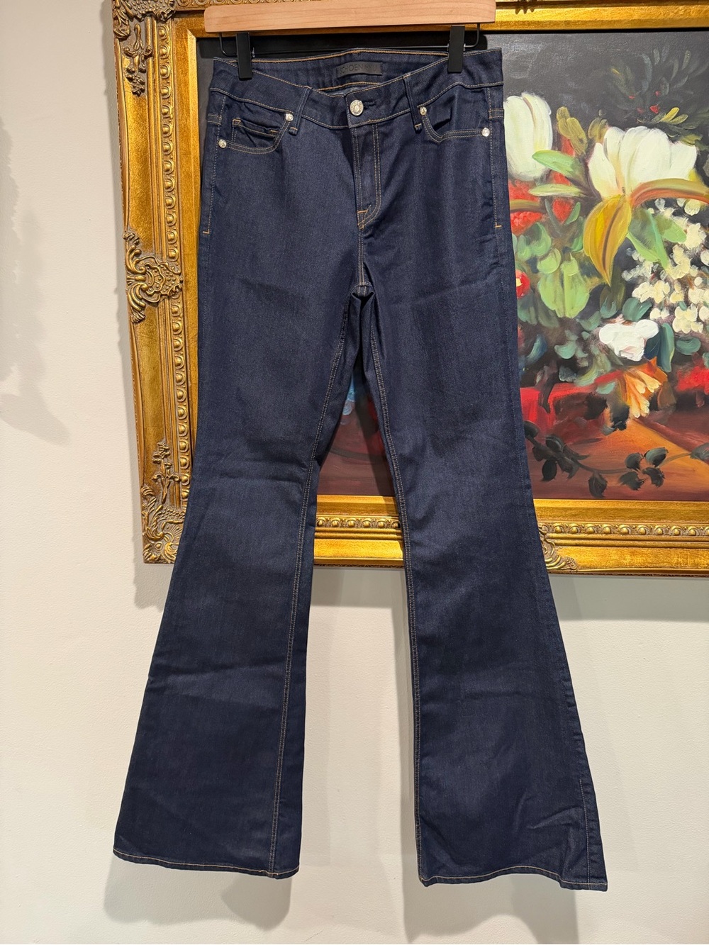 High-Rise Dark Blue Flare Jeans for Women
